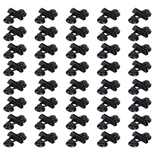 40PCS PVC Aquarium Fish Tank Suction Cup Separating Board Divider Support Clip White Black 6.5x5.3cm (Black) - color: Black