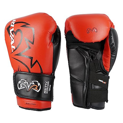 RIVAL Boxing RS11V Evolution Sparring Gloves, Extra-Thick 2” Padding, V-Strap Wrist Lock 2 System, Large Hand Compartment, and 15 Degree Angle Cuff - color: Red, size: 18 oz.