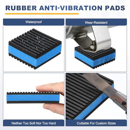 HARFINGTON 4Pcs Rubber Anti-Vibration Pads 3" x 3" x 7/8" Heavy Duty EVA Vibration Isolation Mats for HVAC Washers Compressors Treadmills Air Conditioner - size: 3"