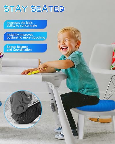 Wobble Cushion with Inflation Pump - Wiggle Seat Balance Disc - color: Blue