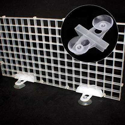 40PCS PVC Aquarium Fish Tank Suction Cup Separating Board Divider Support Clip White Black 6.5x5.3cm (White) - color: White