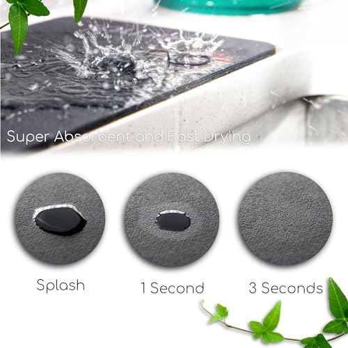 DripGuards Absorbent Counter Mat 2-Pack | Waterproof, Quick-Dry Coffee Bar Mat for Kitchen, Sink & Drink Station | Non-Slip, Spill-Proof Protector for Water, Oil & Syrup [3 x12in].