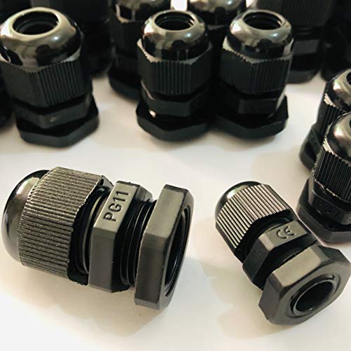 20pcs Cable Gland Waterproof Adjustable 3-13mm Cable Connectors PG7 PG9 PG11 PG13.5 PG16 Plastic Cable Gland Joints Wire Protectors