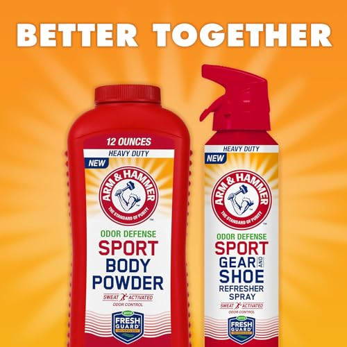 Arm & Hammer Odor Defense Sport Gear & Shoe Refresher Spray, 6.7 oz, 3 Pack | Heavy-duty odor defense spray for sports gear, shoes, gym bags, boxing gloves, hockey equipment and football pads - size: 6.7 Ounce (Pack of 3)