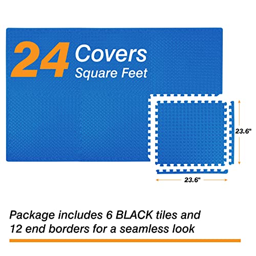 BIG RED ARPM001BK Interlocking Foam Mat Protective Exercise Workout Puzzle Floor Mat Tiles for Home Gym Equipment - color: Blue