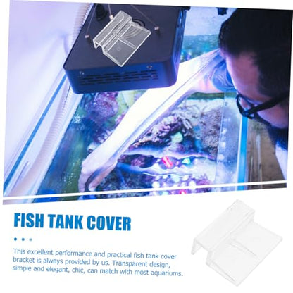 balacoo 16pcs Acrylic Aquarium Cover Holder Brackets for Fish Tank Sturdy Support for Open Aquariums Turtle Tanks and Pet Elegant Transparent Design