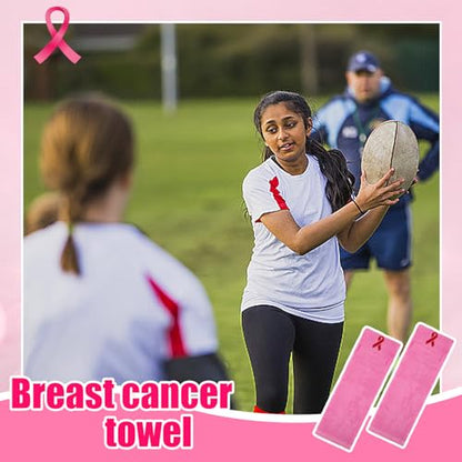 Pink Football Towel Youth Breast Cancer Awareness Football Accessories - color: New Pink/3 Pack