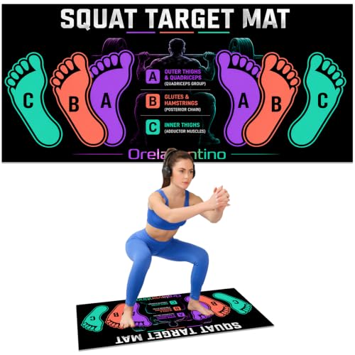 Squat Mat with Foot Position, Non-Slip Workout Mat for Safe Squat - color: Purple Black