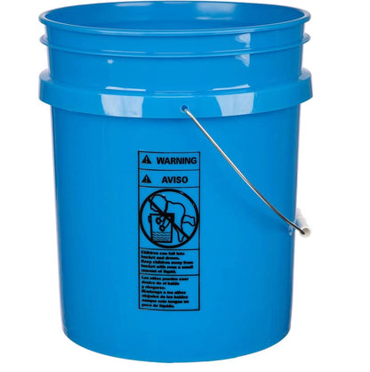 5 Gallon Bucket Pail with Air Tight White Screw on Lid - Food Grade-BPA Free - (Pack of 2) - Made in USA Buckets
