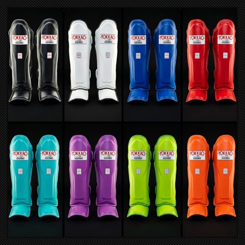 YOKKAO Matrix Muay Thai Kickboxing MMA Shin Guards with Knee Guards - color: Matrix Red, size: Large