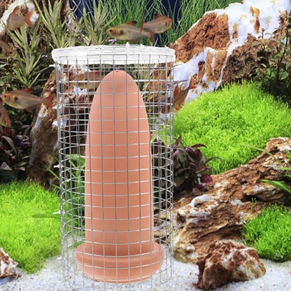 ULTECHNOVO Ceramic Angelfish Breeding Cone 9.05" x 3.93" – Isolation Net Egg Catcher for Aquarium, Easy-Clean Spawning Barrel for Angelfish & Discus