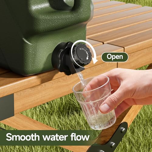 3.2GAL Camping Water Jug, Portable Water Storage Container with Spigot, Leak-Proof Lid & Dual Handles, Outdoor Water Tank for Camping, RV, Emergency Preparedness
