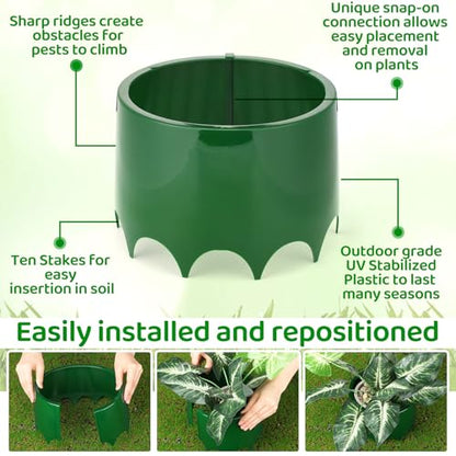 6 Pcs Grow Planting Rings 7 Inch Water Saver Irrigate Green Round Planting Rings Circular Landscape Edging Kit for Deep Watering Veggies Herbs Flowers Trees and Garden Plants