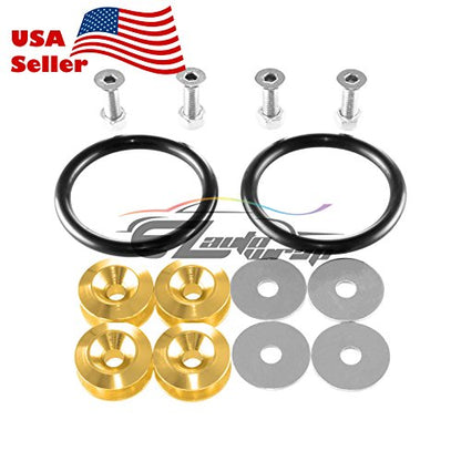 Gold Bumper Quick Release Fasteners for Car Bumpers Trunk Fender Hatch Lids Kit - color: GOLD