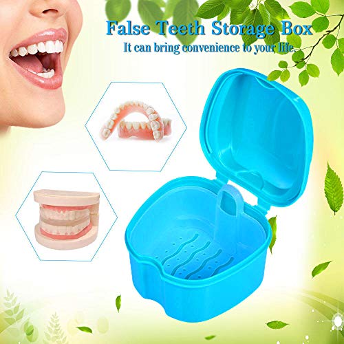 Denture Bath Box Cup Container Case, Complete Clean Care for Dentures, Clear Braces, False Teeth, Mouth Guard, Night Guard & Retainers,Traveling (Black & White) - color: Black & White