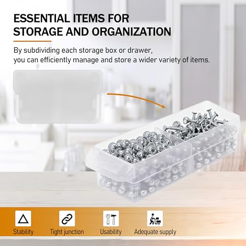 40716 Plastic Width Dividers for Craft Cabinet Small Drawers,Teacher's Toolbox, Small Parts Organizer, Screw Organizer 20Pcs