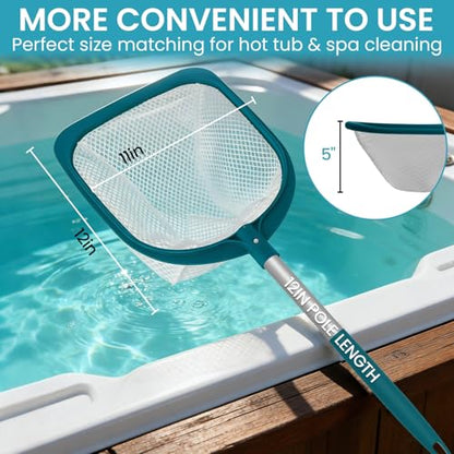 Hot Tub and Spa Leaf Skimmer Net, Ultra Fine Mesh Bag with Aluminum Pole - Handheld Pool Net for Small Above Ground Pools Efficient Debris Removal - size: 24" Spa skimmer net