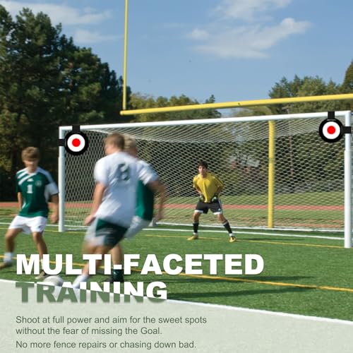 Soccer Targets for Goal, Training Equipment for Football Hockey Lacrosse - Goal Target Discs & Adjustable Straps, Football Shooting Aiming Agility Practice Game - size: #2 (2 pack x 9.8")