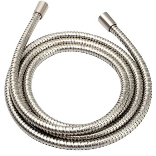 BRIGHT SHOWERS Shower Hose For Hand Held Shower Heads, 96 Inches Cord Extra Long Stainless Steel Hand Shower Hose, Ultra-Flexible Replacement Part with Brass Insert, Brushed Nickel - color: Brushed Nickel, size: 96 inch