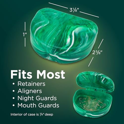 Practicon Marble Retainer Cases, Orthodontic Aligner Case, Mouth Guard Holder (3 Pack) (Woodland) - color: Woodland