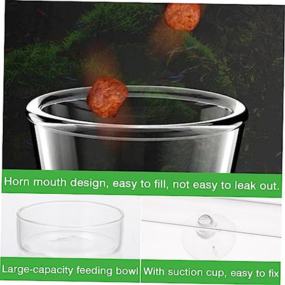 Happyyami 1set Glass Shrimp Feeder Tube Dish for Aquariums Feeding Accessory Cup Design for Fish Tanks and Shrimp Care - size: 6X6X25CM
