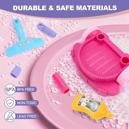 Toddler Cleaning Set, Kids Cleaning Carts Toy Set, Detachable Kids Mop Broom Set for Toddlers - Pretend Play Educational Toy (Pink) - color: Cleaning Cart Set