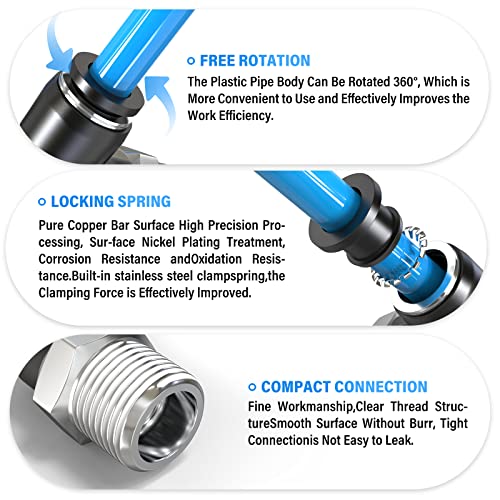 TAILONZ PNEUMATIC Male Elbow 6mm Tube OD x 1/4 Inch NPT Thread 90 Push to Connect Fittings PL6-N2 (Pack of 10) - size: 0.236'' OD 1/4''MNPT