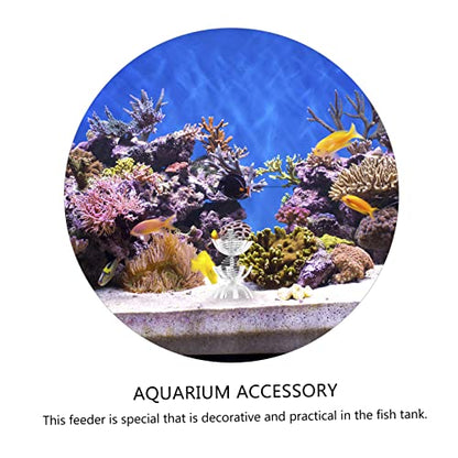 BESPORTBLE 1set Multifunctional Pet Feeder Cage for Aquariums Transparent Design with Cups for Feeding and Brine Shrimp Decorative Hideout for Shrimp and Fish Tanks