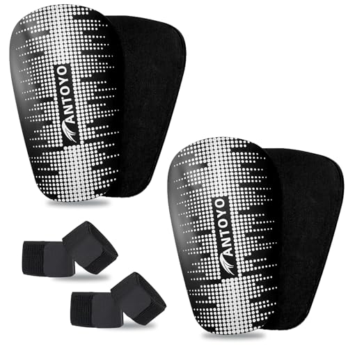 Mini Shin Guards Soccer Kids,Small Protective Gear with Fixed Straps - color: White Stars, size: S(H: 3.9 in,W: 2.4 in)