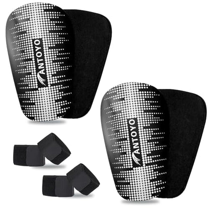 Mini Shin Guards Soccer Kids,Small Protective Gear with Fixed Straps - color: White Stars, size: M(H: 4.5 in,W: 2.9 in)