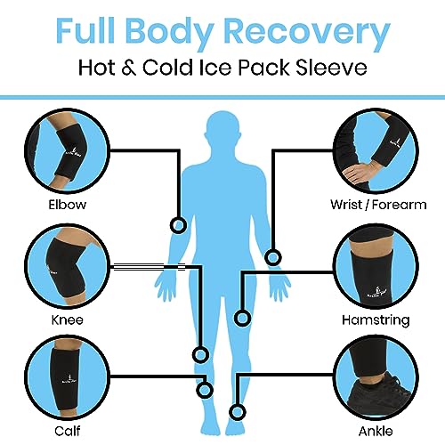 Arctic Flex Ice Sleeve for Knee, Elbow, Arm - Hot & Cold Freeze Pack Wrap for Tennis Pain Relief, Tendonitis - Gel Compression Brace for Injuries - Therapy Compress - Reusable, 360 Coverage - size: Large