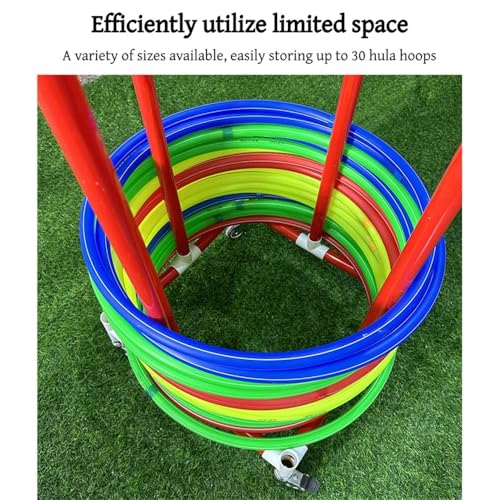 Simple PVC Hula Hoop Holder with Wheels, Outdoor Hoop Stand, Space-Saving Equipment Holder for Home, Gym, No Hula Hoop - color: 19.7in
