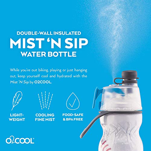 O2COOL Mist N Sip 20 oz Misting Sports Water Bottle 2-Pack Baseball - color: Baseball, style: Baseball