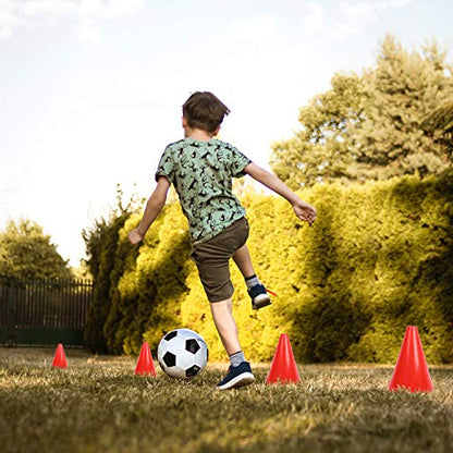 KINJOEK 30 Packs 9 Inch Sports Training Cones, Traffic Cones with Rounded Edges for Safety, Soccer, Football, Basketball Coaching, Agility, Drill Training, Field Marker Cones,Red