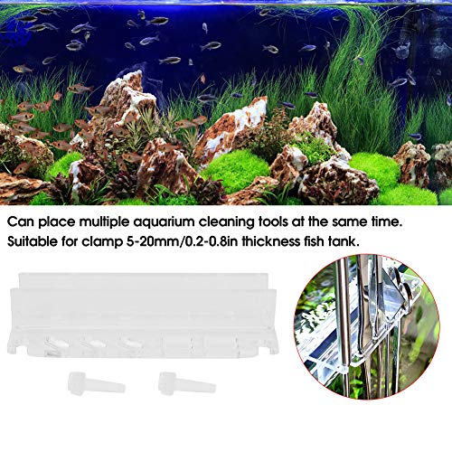 Acrylic Fish Tank Water Plants Tweezer Organizer Storage Bracket Holder for Aquarium Cleaning Tool Shelf