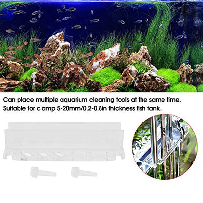 Acrylic Fish Tank Water Plants Tweezer Organizer Storage Bracket Holder for Aquarium Cleaning Tool Shelf