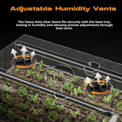 120-Cell Self-Watering Seed Starter Tray with Grow Light, Seed Starter Kit with 4.07” Humidity Dome, Indoor Seedling Starter Tray, Seed Starting Trays for Plant Germination, Seeds Growing