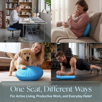 Tumaz Wobble Cushion Wiggle Seat Core Balance Disc with Pump - color: 06. Sky Blue