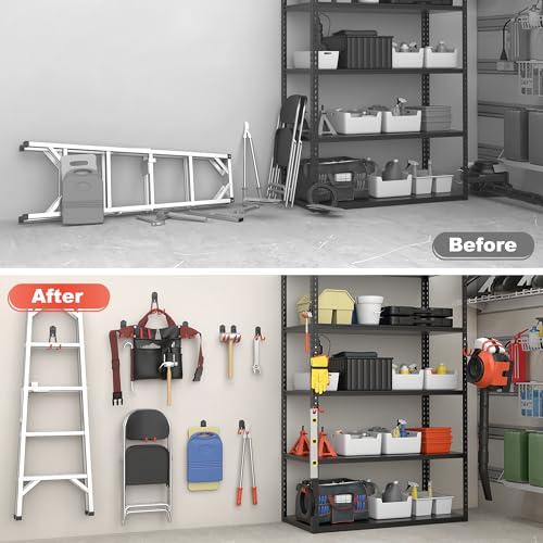 TORACK 15 PCS Garage Storage System Hooks, Shelving Hooks - color: Orange