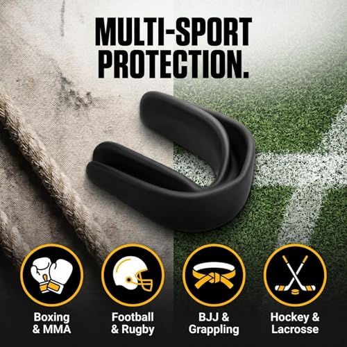 Amber Fight Gear Boil and Bite Sports Mouth Guard Black, Pack of 1 - color: Black, size: Pack of 1