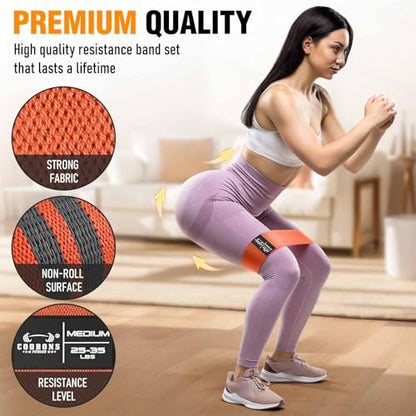 Fabric Resistance Bands for Working Out - color: Yellow