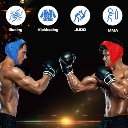 Jerify 2 Pcs Wrestling Headgear for Kid Youth, Blue,Red - color: Blue,Red