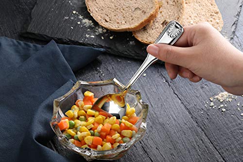 New Star Foodservice 58345 Shell Pattern, 18/0 Stainless Steel, Dinner/Dessert Spoon, 7.5-Inch, Set of 12 - size: Dinner/Dessert Spoon (7.5-Inch)