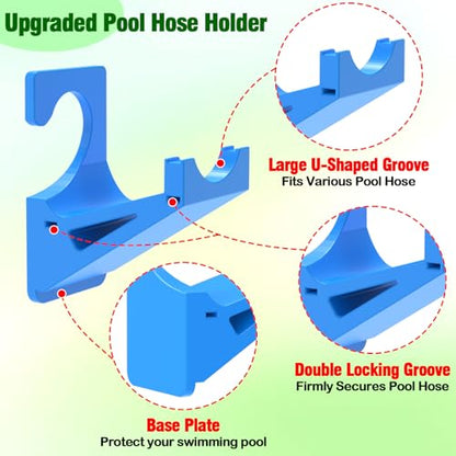 2 Pcs Pool Hose Holders, Universal Fit for Most Above Ground Pools, Anti-Sagging Pipe Support Bracket Pool Accessories