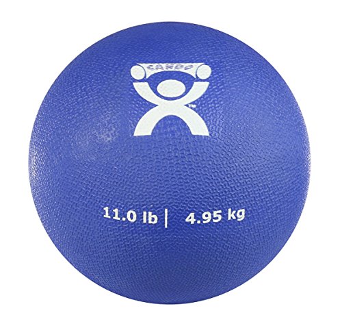 CanDo Soft Medicine Ball 7" Diameter 11lb Blue Exercise Ball for Physical Therapy and Fitness Exercises, Easy Grip Rubber Weighted Ball for Workouts - size: 11 Pound