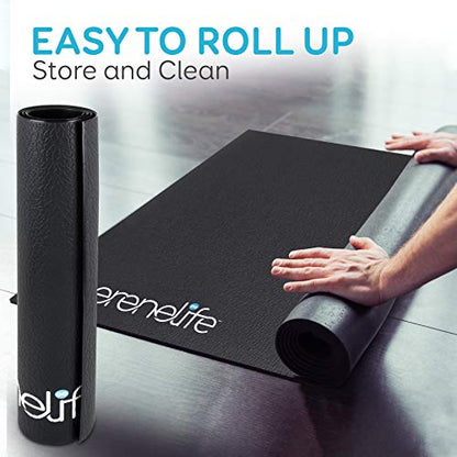 SereneLife Elliptical Floor Mat - Non-Slip, Durable for Exercise Machines, Gym & Jump Rope - SLELMAT5