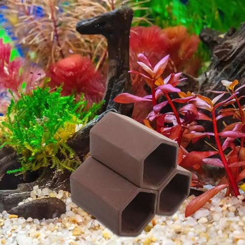 Aquarium Shrimp Cave Pottery Spawning Tube Shrimp Hiding Shelter Fish Tank Breeding Accessory for Freshwater Aquatic Pets