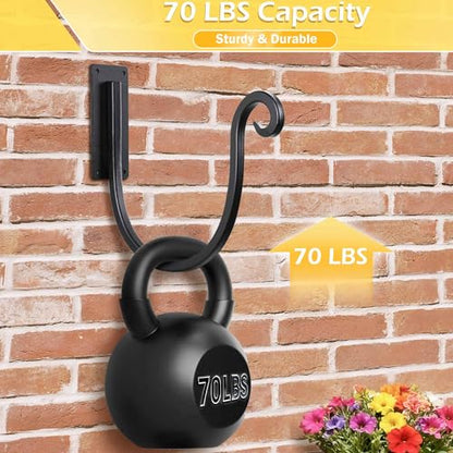 Hose Holder Wall Mount （Metal/8-Inch） Heavy-Duty Garden Hose Hanger Outdoor, Hand-Forged Hose Rack Mount - color: A-1PC