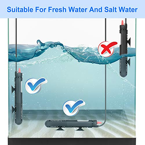 Aquarium Heater Fish Tank Heater Submersible 25 Watt, 1 Yr Warranty