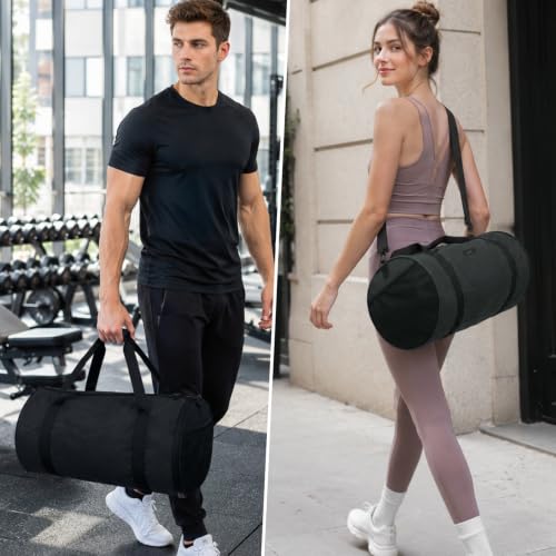 MIER Medium Gym Duffle Bag with Shoe Compartment & Wet Pocket, 35L, Gray - color: dark grey, size: 35L